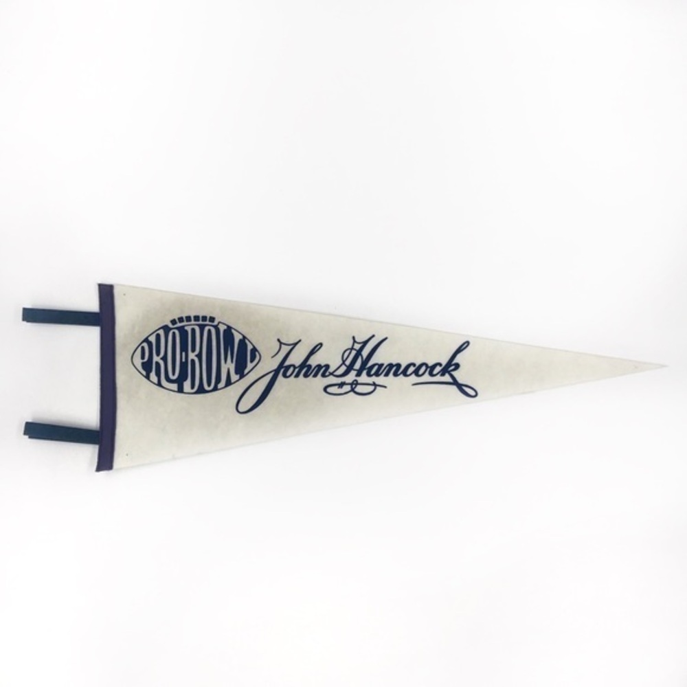 Vintage Pro Bowl John Hancock Felt Travel Souvenir Pennant Flag